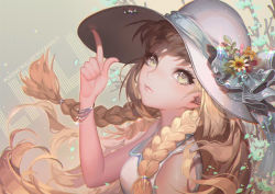 Rule 34 | 1girl, artist name, bare arms, bare shoulders, blonde hair, blue ribbon, blush, bracelet, braid, closed mouth, copyright name, creatures (company), dress, eyelashes, flower, front braid, game freak, glint, hat, hat flower, hat ornament, hat ribbon, heart, index finger raised, jewelry, kawacy, lillie (pokemon), long hair, looking at viewer, nintendo, petals, pink lips, pokemon, pokemon sm, ribbon, sleeveless, sleeveless dress, smile, solo, sun hat, twin braids, upper body, very long hair, white dress, white hat