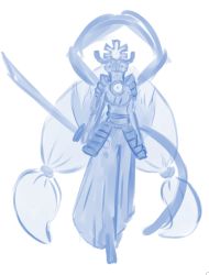 Rule 34 | amaterasu (mythology), armor, digimon, long hair, original, simple background, sword, weapon, white background