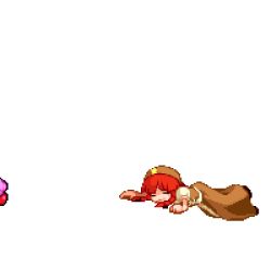 Rule 34 | 1girl, animated, animated gif, crossover, hong meiling, kirby, kirby (series), lowres, pixel art, touhou, vore