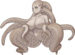 Rule 34 | alien, breasts, curvy, huge breasts, monster girl, nude, octopus, pussy, sashizume soutarou, solo, tentacles