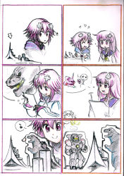 Rule 34 | ..., 10s, 3girls, ^^^, arrow (symbol), blonde hair, cannon, chest cannon, choker, choujigen game neptune mk2, closed eyes, closed mouth, comic, crossover, d-pad, d-pad hair ornament, energy, energy cannon, energy weapon, english text, eva 01, female focus, flat chest, gipsy danger, glowing, godzilla, godzilla (2014), godzilla (monsterverse), godzilla (series), hair ornament, highres, histoire, isaki tanaka, jacket, jaeger (pacific rim), kaijuu, legendary pictures, long hair, mecha, monster, monsterverse, multiple girls, musical note, neon genesis evangelion, nepgear, neptune (neptunia), neptune (series), nuclear vortex turbine, pacific rim, pan pacific defense corps, parka, purple eyes, purple hair, robot, sachiel (evangelion), short hair, siblings, silent comic, simple background, sisters, sketch, smile, sparkle, toho, traditional media, upper body, white background