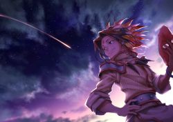 Rule 34 | 1boy, asakura yoh, blonde hair, brown eyes, child, closed mouth, cloud, commentary request, falling star, holding, holding mask, jewelry, long sleeves, male focus, mask, necklace, night, night sky, outdoors, shaman king, sky, smile, solo, star (sky), starry sky, yasuo (chisyu0204)
