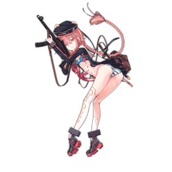 Rule 34 | 1girl, ass, bag, bent over, black footwear, black jacket, blue bra, blue panties, bra, braid, brown bag, colored shoe soles, full body, girls&#039; frontline, gloves, gun, hair between eyes, hair ornament, hairclip, hat, holding, holding gun, holding weapon, jacket, leung ka che, long braid, long hair, long legs, long sleeves, looking to the side, no pants, no shirt, official art, panties, pink hair, pps-43, pps-43 (girls&#039; frontline), red star, russian text, satchel, sheath, sheathed, shirt, simple background, single braid, skirt, solo, sports bra, star (symbol), striped clothes, striped panties, striped shirt, submachine gun, telnyashka, thighhighs, torn clothes, torn jacket, translation request, transparent background, underwear, very long hair, weapon, weapon request, white gloves, white panties, white skirt, white thighhighs