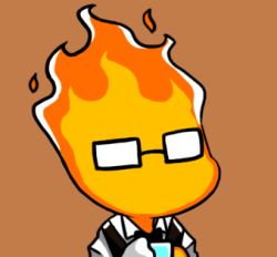 Rule 34 | 1boy, bad id, bad pixiv id, bow, bowtie, brown background, cleaning, cleaning rag, cup, drinking glass, fire, glasses, grillby, gyate gyate, lowres, male focus, portrait, shotglass, simple background, solo, undertale, upper body, vest, yaruky
