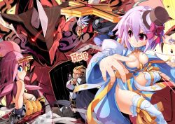 Rule 34 | 2boys, 2girls, arch bishop (ragnarok online), argyle clothes, argyle thighhighs, arm wrap, armor, bandages, beard, black gloves, black kimono, blue dress, blush, bow, breastplate, breasts, brown hair, brown headwear, cleavage, cleavage cutout, closed mouth, clothing cutout, commentary request, cross, detardeurus, dragon, dress, dutch angle, facial hair, feet out of frame, frilled hat, frilled thighhighs, frills, gauntlets, gloves, grey hair, hat, hat bow, heart, heart in mouth, holding, holding shield, japanese clothes, juliet sleeves, kimono, large cross, long sleeves, looking at another, looking back, medium breasts, multiple boys, multiple girls, ninja, ninja (ragnarok online), no panties, official art, official wallpaper, ooyama kina, open mouth, paladin (ragnarok online), pelvic curtain, pink hair, pointy ears, puffy sleeves, purple hair, ragnarok online, red bow, red scarf, sarashi, sash, scarf, shield, shiny skin, short hair, shouting, smile, sura (ragnarok online), thighhighs, top hat, two-tone dress, white dress, white thighhighs, yellow sash