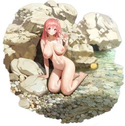 Rule 34 | 1girl, azur lane, breasts, dead or alive, dead or alive xtreme venus vacation, highres, honoka (doa), large breasts, navel, nipples, nude, nude filter, outdoors, tagme, third-party edit, uncensored
