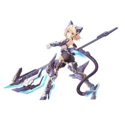 Rule 34 | 1girl, animal ears, armored boots, artery gear, artery gear: fusion, artist request, axe, bare shoulders, battle axe, blonde hair, blue (artery gear), blue eyes, boots, breasts, fake animal ears, headgear, highres, holding, holding axe, huge weapon, mechanical tail, medium breasts, medium hair, official art, sidelocks, tail, third-party source, transparent background, weapon