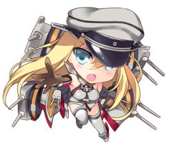 Rule 34 | 10s, 1girl, bismarck (kancolle), blonde hair, blue eyes, chibi, gloves, hat, kantai collection, long hair, lowres, md5 mismatch, open mouth, personification, rei (rei&#039;s room), resolution mismatch, solo, source larger, white background
