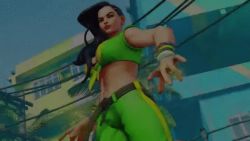 Rule 34 | 1girl, 3d, animated, animated gif, ass, asymmetrical hair, black hair, brazil, breasts, cleavage, cornrows, front-tie top, large breasts, laura matsuda, lipstick, makeup, midriff, navel, street fighter, street fighter v