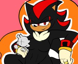 Rule 34 | black skin, breasts, colored skin, cross eyes, dislocated arms, dislocated legs, feminine, fluffy, genderswap, grey fur, highres, madness combat, married, red stripes, sega, small breasts, sonic the hedgehog, wedding rings