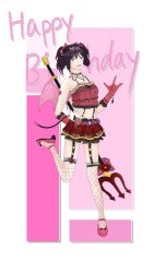 Rule 34 | 1girl, artist name, artist request, bare legs, bare shoulders, black choker, black hair, blush, bow, bracelet, breasts, choker, collarbone, curled horns, demon girl, demon horns, demon tail, demon wings, detached collar, dress, earrings, elbow gloves, female focus, fishnet thighhighs, fishnets, floral print, flower, flower earrings, flower print, frilled dress, frills, full body, garter straps, gloves, grey wings, hair between eyes, hair bow, hair flower, hair ornament, hairclip, heart, heart tattoo, high heels, highres, holding, holding trident, horns, jewelry, lace, lace-trimmed legwear, lace trim, long hair, looking at viewer, love live!, love live! school idol festival, love live! school idol project, m/, midriff, miniskirt, navel, parted lips, pearl bracelet, pink flower, pink footwear, pink gloves, pink high heels, pink rose, plaid, plaid skirt, pleated, pleated skirt, polearm, polka dot, polka dot bow, print skirt, purple flower, purple rose, red bow, red eyes, red flower, red rose, red skirt, rose, rose print, short hair, short twintails, shoulder tattoo, sidelocks, skirt, smile, solo, standing, standing on one leg, striped clothes, striped gloves, tail, tattoo, thighhighs, tiara, trident, twintails, v-shaped eyebrows, vertical-striped clothes, vertical-striped gloves, weapon, white background, wings, yazawa nico