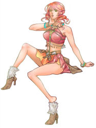 Rule 34 | 10s, boots, final fantasy, final fantasy xiii, high heel boots, high heels, midriff, oerba dia vanille, red hair, shoes, skirt