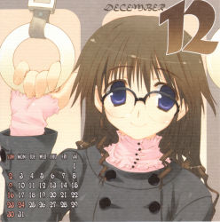 Rule 34 | 00s, 2007, amazuyu tatsuki, calendar, glasses, hand grip, original, solo, train, train interior