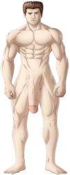 Rule 34 | 1boy, absurdres, brown eyes, brown hair, commission, commissioner upload, full body, highres, large penis, male focus, muscular, muscular male, nude, original, penis, pollo1567, transparent background, uncensored