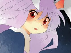Rule 34 | 1girl, animal ears, bad id, bad pixiv id, rabbit ears, close-up, comic, female focus, hammer (sunset beach), open mouth, purple hair, red eyes, reisen udongein inaba, silent comic, solo, star (sky), touhou