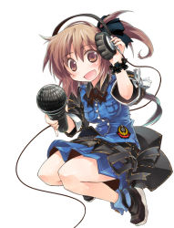Rule 34 | 1girl, blush, headphones, matsumiya aya, microphone, nanaroku (fortress76), official art, original, solo