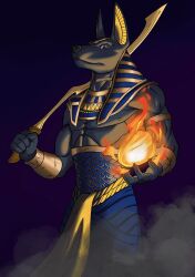 Rule 34 | anubian jackal, anubis (mythology), egyptian, egyptian armor, egyptian clothes, egyptian headdress, egyptian mythology, egyptian necklace, highres, jackal boy, khopesh