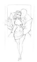 Rule 34 | 1girl, absurdres, against glass, anon, blush, breast press, breasts, breasts on glass, business suit, disney, faceless, faceless male, formal, from behind, greyscale, hand under clothes, highres, lm (legoman), meg (disney), molestation, monochrome, paperman (disney), pussy juice, sketch, skirt, solo, solo focus, suit, train
