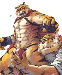 Rule 34 | bulge, cape, cigarette, furry, furry male, gamma-g, male focus, muscular, ooshima torahiko, smoking, super beast fusion build tiger, tagme, tiger, yaoi