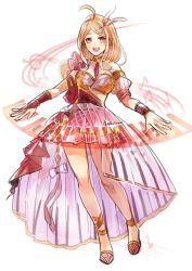 Rule 34 | 1girl, :d, absurdres, ahoge, akamatsu kaede, alternate costume, artist name, bare shoulders, blonde hair, blush, bow, breasts, bridal gauntlets, commentary, danganronpa (series), danganronpa v3: killing harmony, detached sleeves, dress, english commentary, feather hair ornament, fortissimo, full body, hair ornament, hakamii, highres, instrument, keyboard (instrument), long hair, looking at viewer, musical note, musical note hair ornament, necktie, open mouth, pink bow, puffy short sleeves, puffy sleeves, see-through, short sleeves, skirt, smile, solo, teeth, upper teeth only, white background