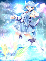 Rule 34 | 10s, 1girl, absurdres, aoki reika, azusayumi meme, bad id, bad pixiv id, blue dress, blue eyes, blue hair, blue skirt, blue theme, boots, choker, cure beauty, dress, hair tubes, head wings, highres, ice, knee boots, long hair, magical girl, matching hair/eyes, open mouth, precure, sidelocks, skirt, smile, smile precure!, snow, solo, tiara, water, wings, wrist cuffs
