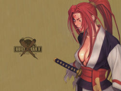 Rule 34 | arc system works, baiken, breasts, guilty gear, highres, japanese clothes, kimono, long hair, sword, weapon
