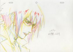 Rule 34 | 1boy, brera sterne, color trace, highres, macross, macross frontier, macross frontier: itsuwari no utahime, male focus, production art, sketch, solo, sunglasses