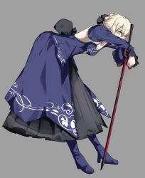 Rule 34 | 1girl, artoria pendragon (all), artoria pendragon (fate), blonde hair, boots, bow, bowing, braid, dress, fate/grand order, fate/stay night, fate (series), grey background, greyscale, hair between eyes, hair ribbon, highres, holding, holding sword, holding weapon, long hair, longlong (drasdr7513), looking at viewer, monochrome, ribbon, saber alter, simple background, solo, sword, weapon, yellow eyes