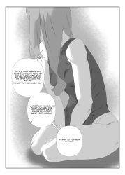 Rule 34 | 1girl, absurdres, english text, greyscale, haruno sakura, highres, looking away, monochrome, naruto (series), naruto shippuuden, rxr03535662, sitting, solo, speech bubble