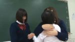 Rule 34 | 1boy, 2girls, animated, asian, bed, carrying, chalkboard, classroom, dwarf, femdom, height difference, japanese (nationality), kiss, laughing, multiple girls, nikunin, photo (medium), school uniform, sdde-496, skirt, smile, tagme, video