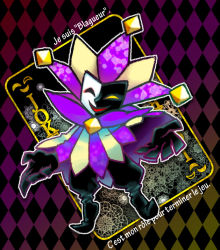 Rule 34 | 1boy, argyle, bad id, bad pixiv id, card, dimentio, jester, joker (playing card), male focus, mario (series), naco24, nintendo, no humans, paper mario, playing card, solo, super paper mario