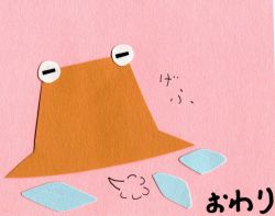 Rule 34 | ice, ice wings, no humans, paper (medium), papercraft (medium), pink background, poru (tohopunk), pyonta, simple background, touhou, unconventional media, wings