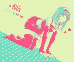 Rule 34 | 1girl, blue eyes, blue hair, blue theme, bra (dragon ball), dragon ball, dragon ball gt, dragonball z, elbow gloves, fingerless gloves, full body, gloves, hairband, heart, kneeling, long hair, looking at viewer, monochrome, red theme, simple background, skirt, solo, solo focus, tank top, thighhighs