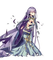 Rule 34 | 1girl, absurdly long hair, book, braid, breasts, cape, fire emblem, fire emblem: the binding blade, fire emblem heroes, full body, long hair, navel, nintendo, nipples, nude filter, purple eyes, purple hair, solo, sophia (fire emblem), tagme, third-party edit, torn clothes, very long hair