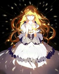 Rule 34 | 10s, 1girl, aldnoah.zero, amy26, asseylum vers allusia, blonde hair, dress, closed eyes, highres, jewelry, long hair, necklace, smile, solo