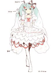 Rule 34 | 1girl, absurdres, alternate costume, green eyes, green hair, hatsune miku, highres, imoko (imonatsuki), long hair, ribbon, smile, twintails, vocaloid