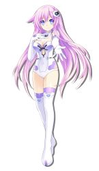 Rule 34 | bare shoulders, blue eyes, bodysuit, boots, breasts, cleavage, gloves, hair ornament, hairclip, highres, long hair, medium breasts, nepgear, neptune (series), official art, pink hair, purple sister, smile, thighs