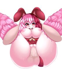Rule 34 | 1boy, 1girl, absurdres, ahegao, animal ears, blush, breasts, clitoris, clothed sex, drooling, ecstasy (icyblue), fake animal ears, full nelson, happy sex, heart, heart-shaped pupils, hetero, highres, large breasts, leotard, march hare (monster girl encyclopedia), monster girl, monster girl encyclopedia, multicolored hair, nipples, open mouth, penis, pink hair, playboy bunny, pussy, pussy juice, rabbit ears, red eyes, red hair, sex, smile, sweat, symbol-shaped pupils, thick thighs, thighs, tongue, tongue out, two-tone hair, uncensored, wide hips