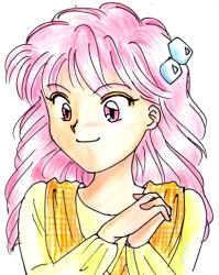 Rule 34 | 1990s (style), akazukin chacha, closed mouth, lowres, marin (marine-sky-earth), pink hair, retro artstyle, tagme