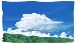 Rule 34 | blue sky, border, cloud, day, highres, no humans, original, outdoors, sawitou mizuki, scenery, sky, white border