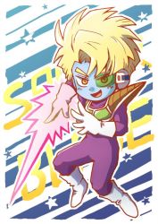 Rule 34 | 1boy, chibi, cooler&#039;s armored squadron, dragon ball, dragonball z, full body, male focus, salza, simple background, star (symbol), starry background, two-tone background