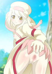 Rule 34 | 00s, alice (tales), ass, blonde hair, blush, breasts, censored, clothes, pussy, smile, spread ass, tales of (series), tales of symphonia, tales of symphonia: dawn of the new world, yellow eyes