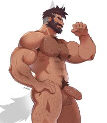 Rule 34 | 1boy, abs, absurdres, arm hair, back hair, bara, beard, biceps, body fur, chest tuft, completely nude, connected beard, cowboy shot, drawn ears, drawn tail, drawreshi, facial hair, flaccid, flexing, foreskin, from below, from side, full beard, girthy penis, hairy, hand hair, highres, huge eyebrows, humanization, large pectorals, looking at viewer, male focus, male pubic hair, mature male, muscular, muscular male, mustache, navel hair, nipple hair, nipples, nude, original, pectorals, penis, profile, pubic hair, resh (drawreshi), short hair, sideways glance, smirk, solo, stomach, testicle hair, thick arm hair, thick ass hair, thick beard, thick chest hair, thick leg hair, thick mustache, thick navel hair, uncensored, very hairy