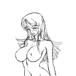 Rule 34 | 1girl, animated, animated gif, bouncing breasts, breasts, cleavage, completely nude, easytoon (medium), female focus, greyscale, long hair, lowres, monochrome, mosha, navel, nico robin, nipples, nude, one piece, sex, solo, vaginal