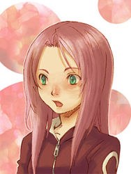 Rule 34 | 1girl, blush, collarbone, dress, food, green eyes, hair down, haruno sakura, kobashi, long hair, looking to the side, lowres, naruto, naruto (series), open mouth, pink hair, popsicle, red dress, solo, surprised, upper body, zipper