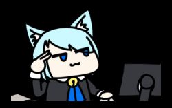 Rule 34 | 1girl, animal ears, animated, animated gif, cat ears, computer, lowres, mouse (computer), seseren, seseren (character), smug, v