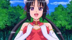 Rule 34 | 15 bishoujo hyouryuuki, animated, animated gif, black hair, bouncing breasts, breasts, china dress, chinese clothes, dress, gloves, lee monmon, long hair, nipples, undressing