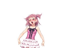 Rule 34 | 1girl, ahegao, bare legs, breasts, choker, female focus, green eyes, kitano mai, koukaku no ai, lilith-soft, moaning, pink hair, saliva, short twintails, skirt, small breasts, solo, sweat, twintails, zol