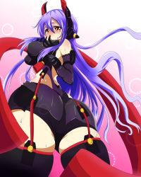Rule 34 | 1girl, ahoge, android, arm guards, ass, bare shoulders, black gloves, black leotard, black thighhighs, blue hair, blush, breasts, contrapposto, elbow gloves, evimanjaro, from behind, from below, garter straps, gloves, headgear, highres, huge ass, joints, large breasts, leotard, long hair, looking at viewer, multicolored eyes, nintendo, orange eyes, poppi (xenoblade), poppi qtpi (xenoblade), robot joints, shiny clothes, shiny skin, solo, sweat, tears, thighhighs, very long hair, wavy mouth, xenoblade chronicles (series), xenoblade chronicles 2