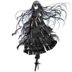 Rule 34 | 1girl, artist request, black dress, black hair, detached sleeves, dress, empty eyes, expressionless, full body, girls&#039; frontline, headgear, joints, long hair, looking at viewer, nyto (girls&#039; frontline), isomer hivemind (girls&#039; frontline), nyto isomer (girls frontline), nimogen (girls&#039; frontline), official art, pale skin, paradeus, robot joints, sleeves past wrists, solo, torn clothes, transparent background